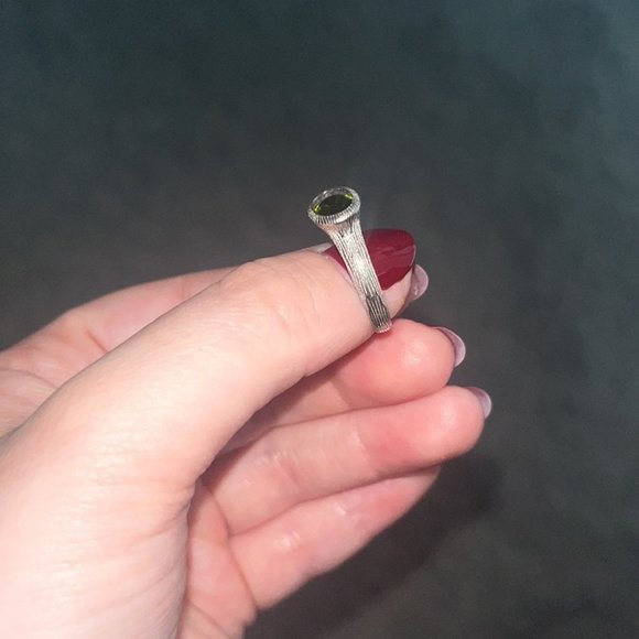 Sterling Silver 925 Ring with Emerald Stone sz 6 - Picture 3 of 7